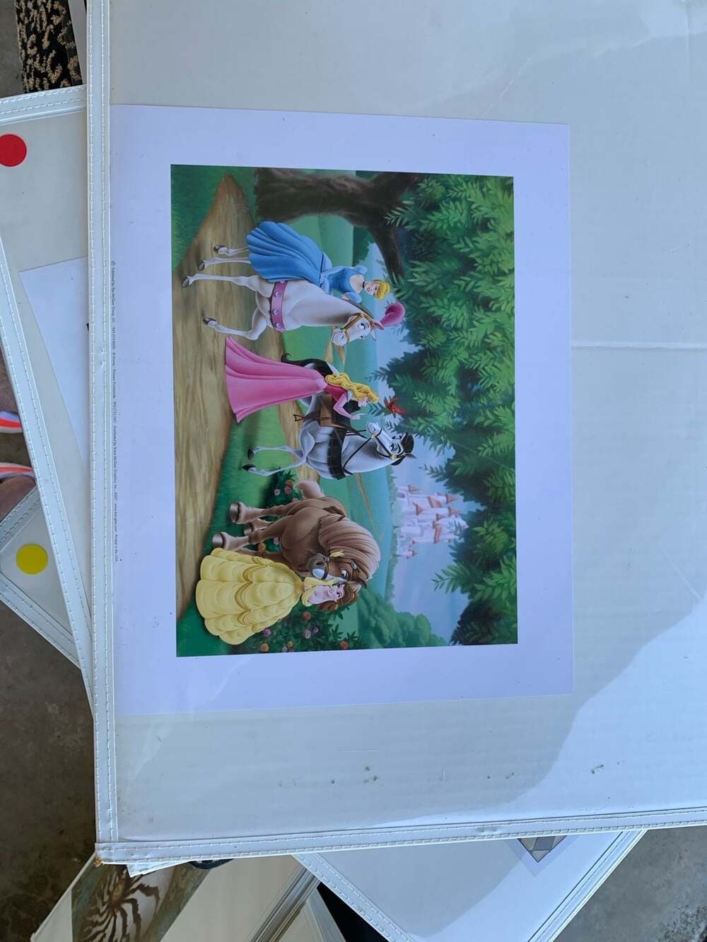 Disney Princess Promenade Bordered Art Print Cinderella Belle Aurora 11x14